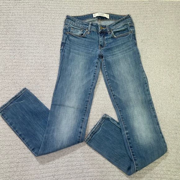 Abercrombie & Fitch Denim - Abercrombie & Fitch Jeans Ultra Low Rise Slim Straight 00 Blue Y2K Vintage 2000s